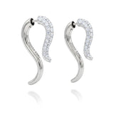 Swoop Pavé Earrings 14K White Gold & Diamonds
