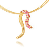 Swoop Pavé Necklace | Sapphire