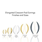 Elongated Crescent Pod Finishes and Size Chart square